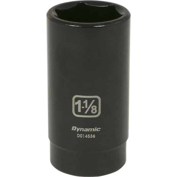 1/2" Drive Deep Socket, Black Phosphate, Tools 1/2" Drive 6 Point SAE, 1-1/8" Deep Length